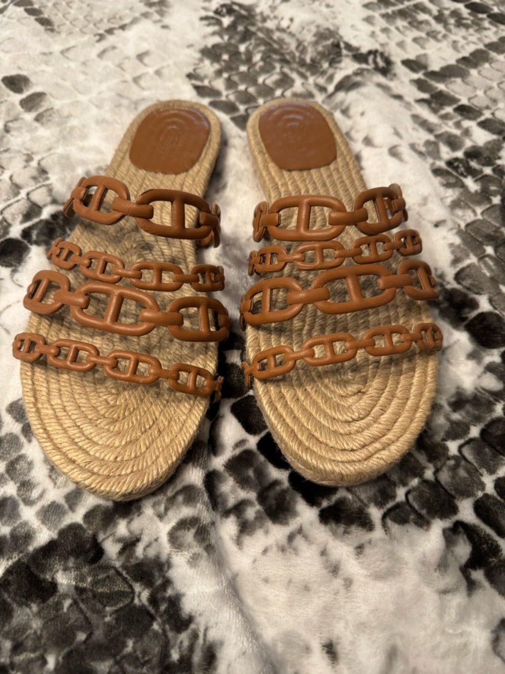 HERMES Thalassa Woven Espadrille Sandals 39
